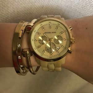 Michael Kors Horn/ Cream Watch